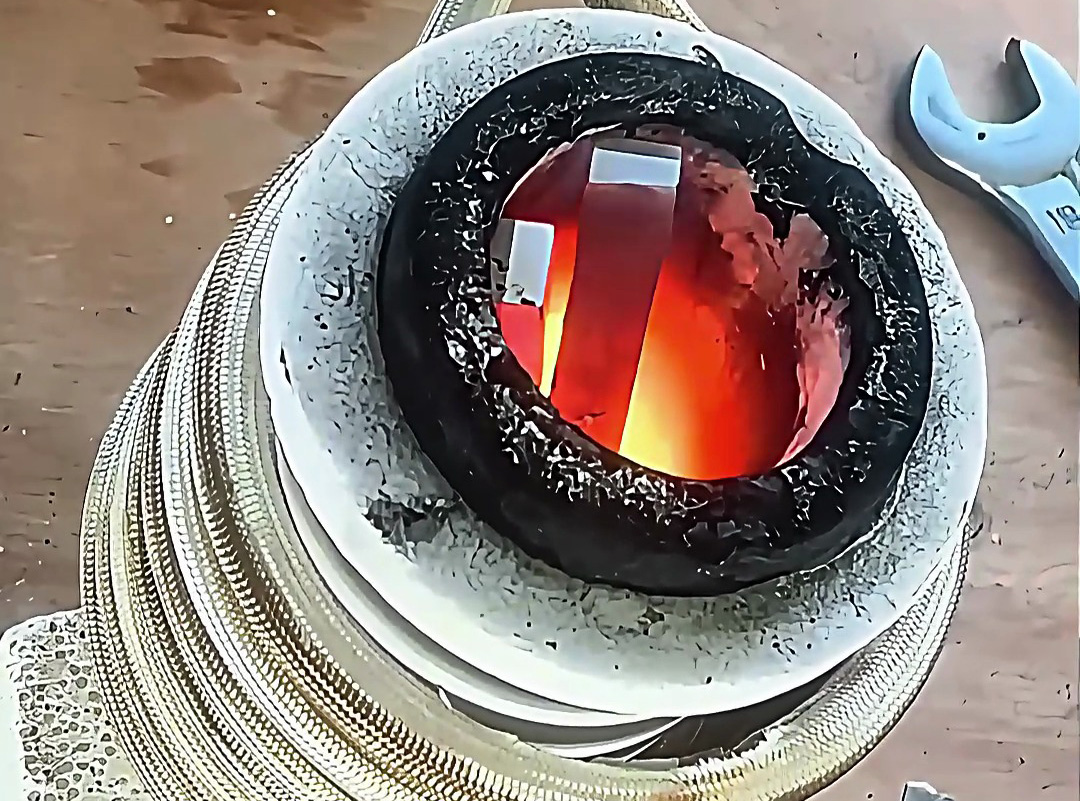 高頻熔煉爐嘗試分離鋁鈦材料，看一下效果如何